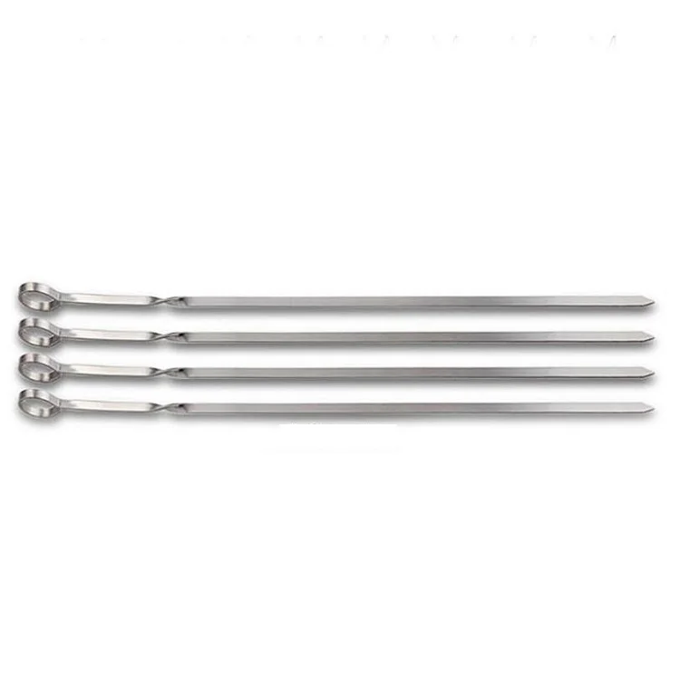 Stainless Steel Barbecue Skewers Kabob Skewers  Reusable BBQ Sticks