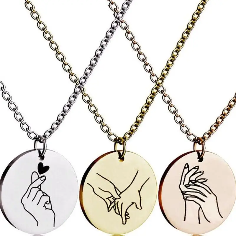 Custom Jewelry Circle Charm  necklace Personalized  pendant Stainless Steel Jewelry  For Men and Women  Necklace