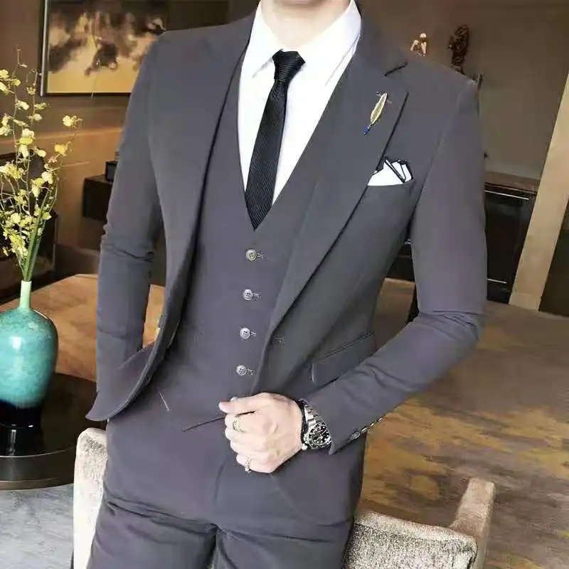 High-quality three-piece men and bridegroom suit