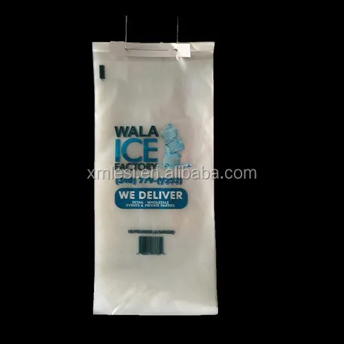 Оптовая логотип печатается LDPE ice cube пластиковый мешок с калиткой
