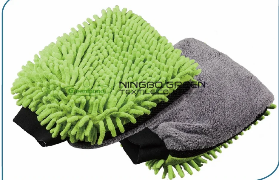Высококачественная Двусторонняя митенка из микрофибры без царапин для мытья автомобиля