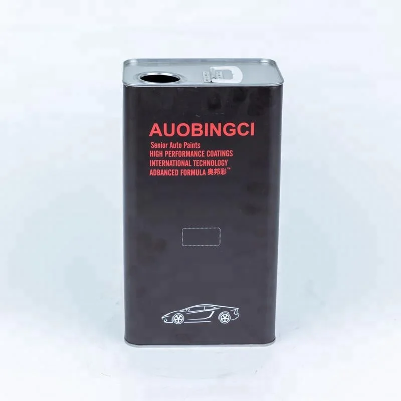 4 liter F-style Matte Printing Car Oil Paint Tin Cans with Metal Pressure Cap Fold Down Plastic Handle