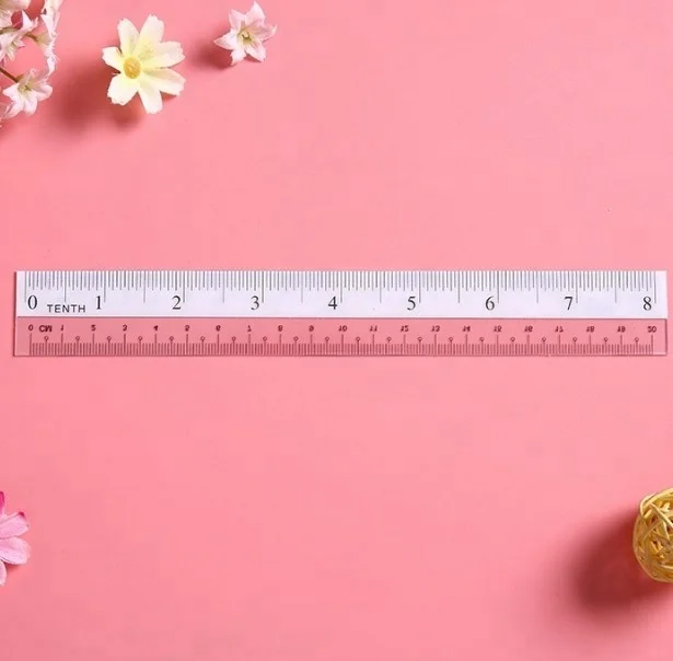 20CM transparent scale plastic ruler for school students Straight ruler