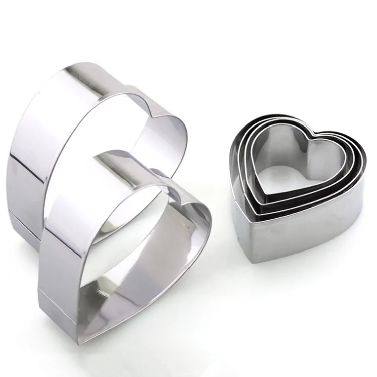 Bakeware stainless steel heart-shape mousse ring 6pcs/sets of biscuit cutting mold tiramisu cake mold