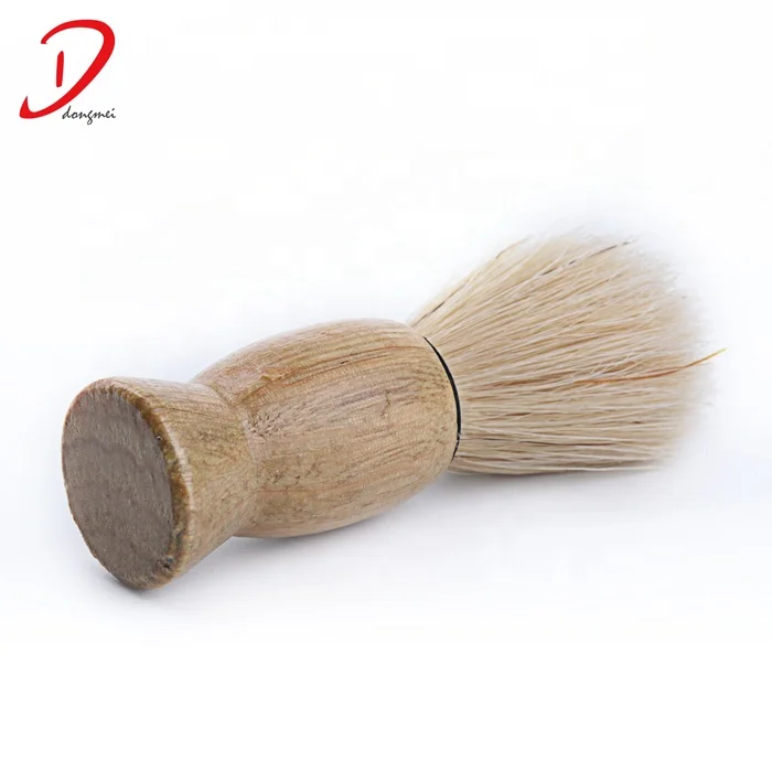 Wholesale cheap small wooden handle bristle hair disposable shaving brush with package