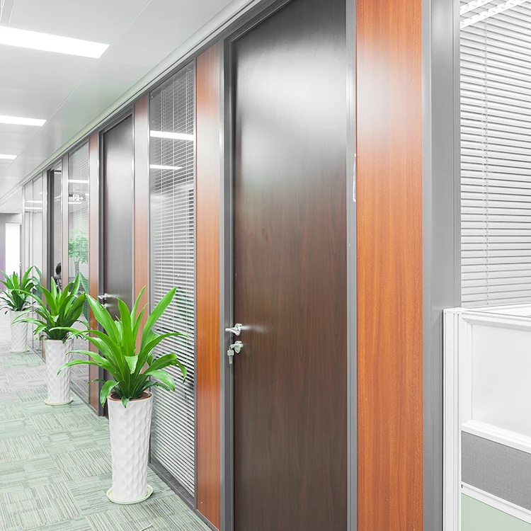 MDF Panel Partition Aluminum Frame Demountable Partitions Partition Walls in Wood for Interior,