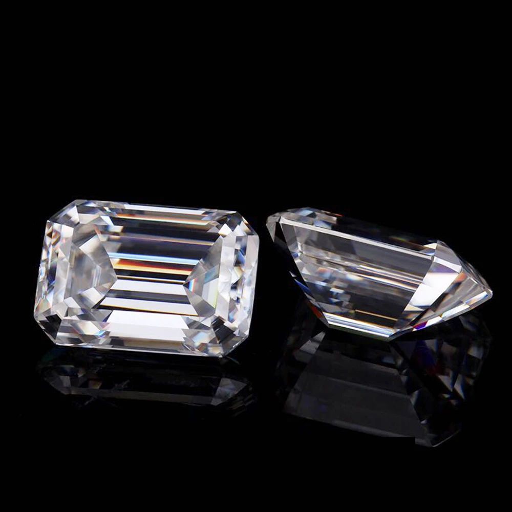 synthetic 2 carat emerald cut moissanite price per carat for wedding ring making