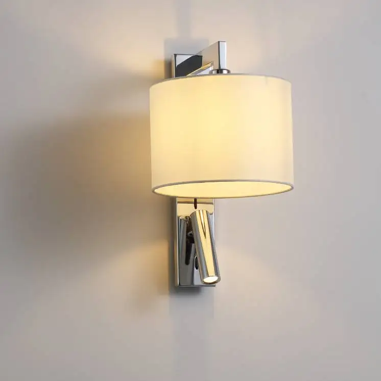 
2019 hotel E27 fabric shade Bedside headboard led reading wall light 