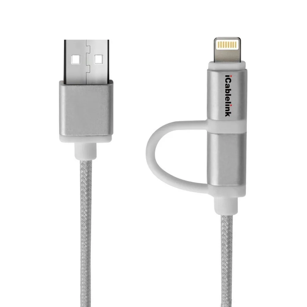 2 в 1 синхронизационный и зарядный кабель 8 pin микро USB для iPhone Icablelink