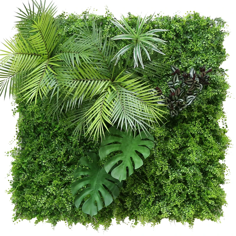 Hot selling 1m by 1m durable excellent decor artificial plant wall panel for hotel decoration