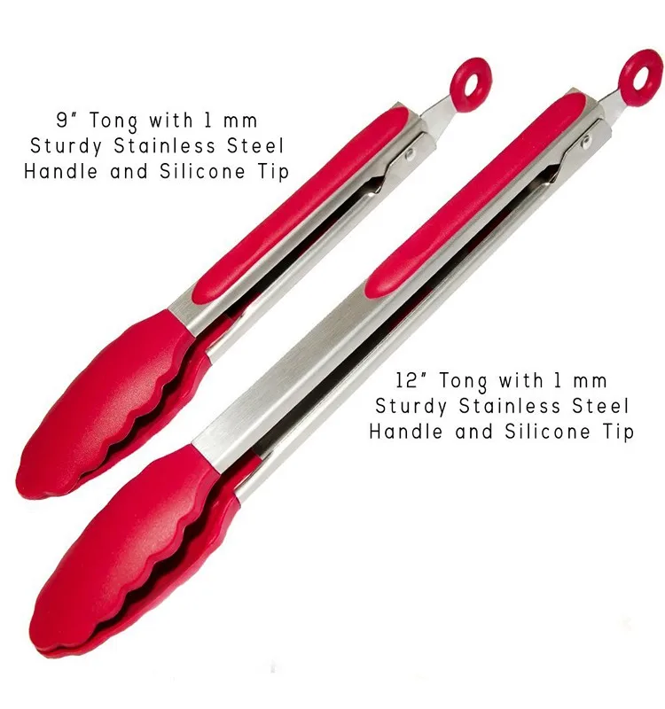 GreenEarth Kitchen Spatula Cooking Serving BBQ Grilling Bread Silicone Tongs