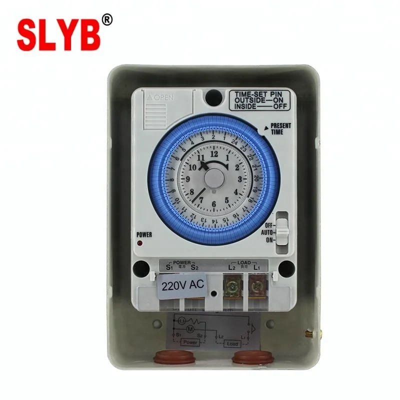 Механический Поворотный таймер TB35, переключатель с металлической коробкой, 24 часа, 220 В переменного тока