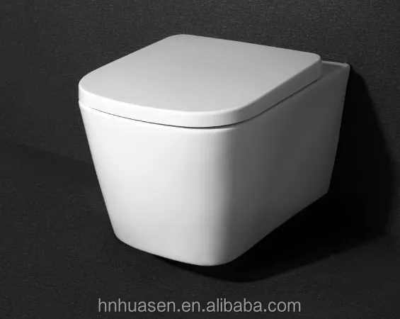 Aqua Bathroom Plumbing Wall Hung Suite, Square toilet bowl and bidet