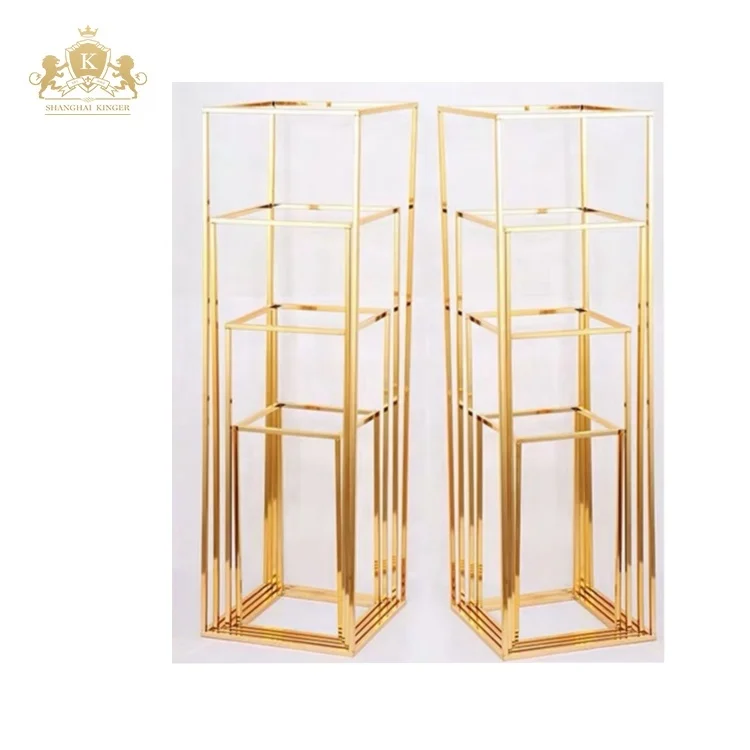 Wedding gold metal centerpieces flower stand for decoration