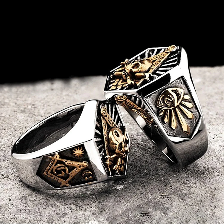 Hot-Selling Fashion Cool Custom Championship Engraved Skull Ring for Men