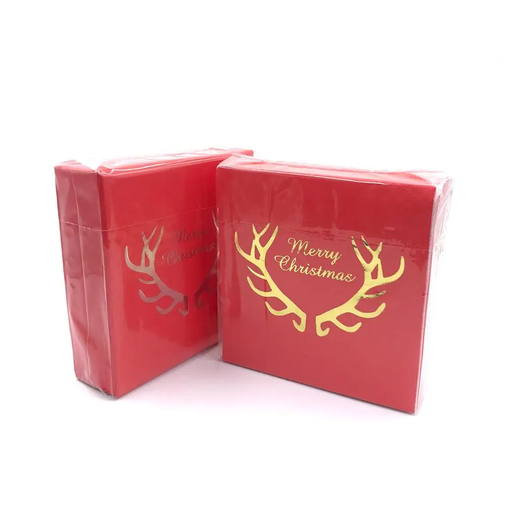 2020 г., высококачественные бумажные салфетки с принтом рождественской елки и золотой фольги, бумажные салфетки и салфетки, обеденные салфетки с флексографическим принтом