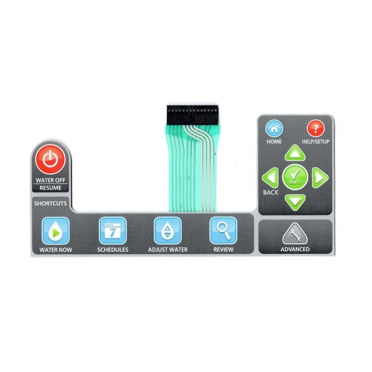 IP67 Waterproof Dustproof LGF Backlight LED Illuminated Digital Printing Buttons Membrane Keyboard FPC Full Color PET PC Blue