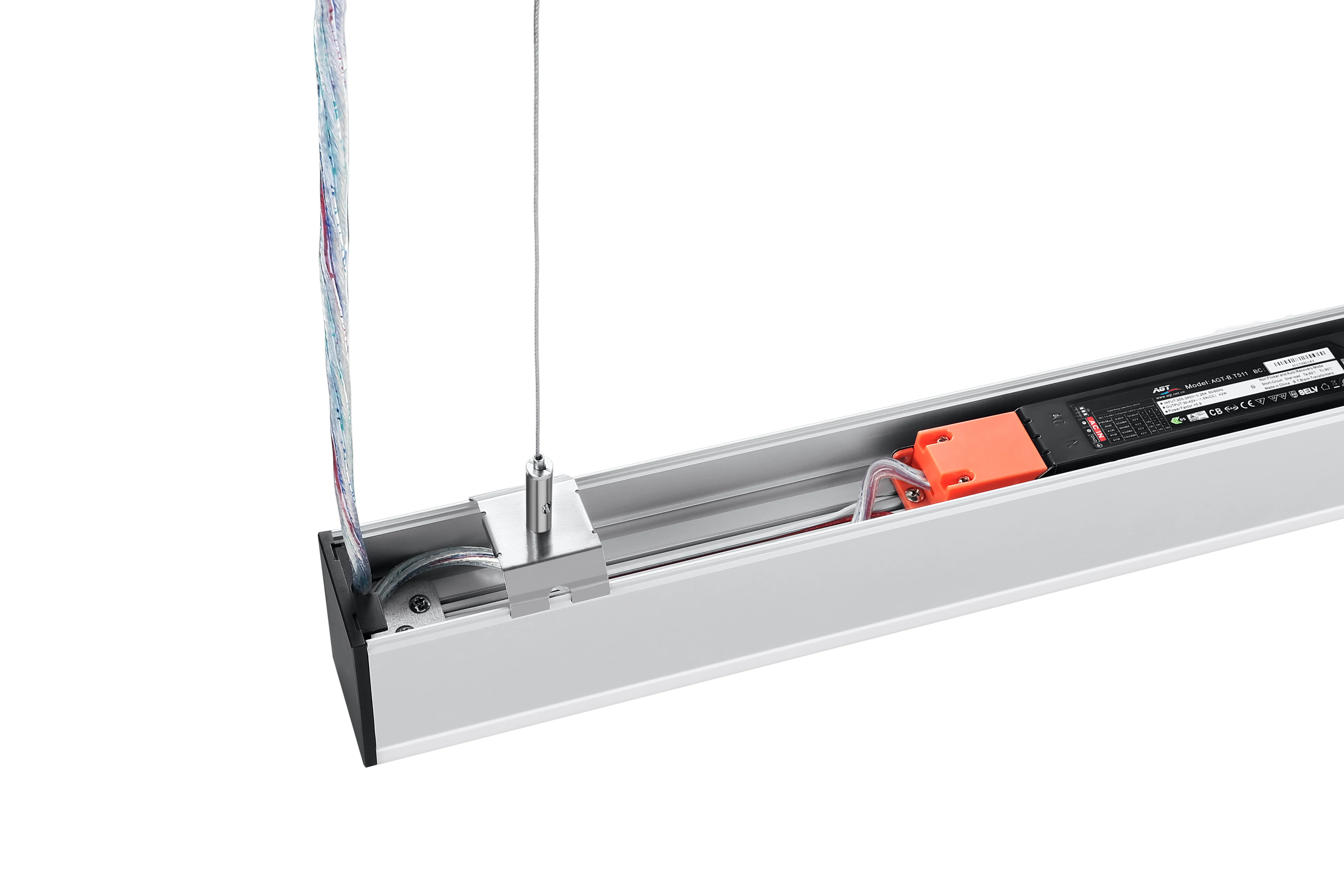 Линейная Подвесная лампа, линейный подвесной светодиодный светильник, подвесные линейные светильники, 20 Вт, 40 Вт, 60 Вт, 80 Вт