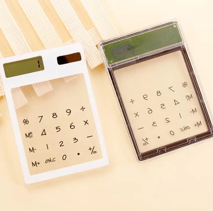 
Color Transparent Ultra Thin Student Calculator Solar Calculator New fashion 