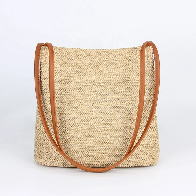 Popular women summer natural raffia straw bag/rattan woven handbag/woven straw bag