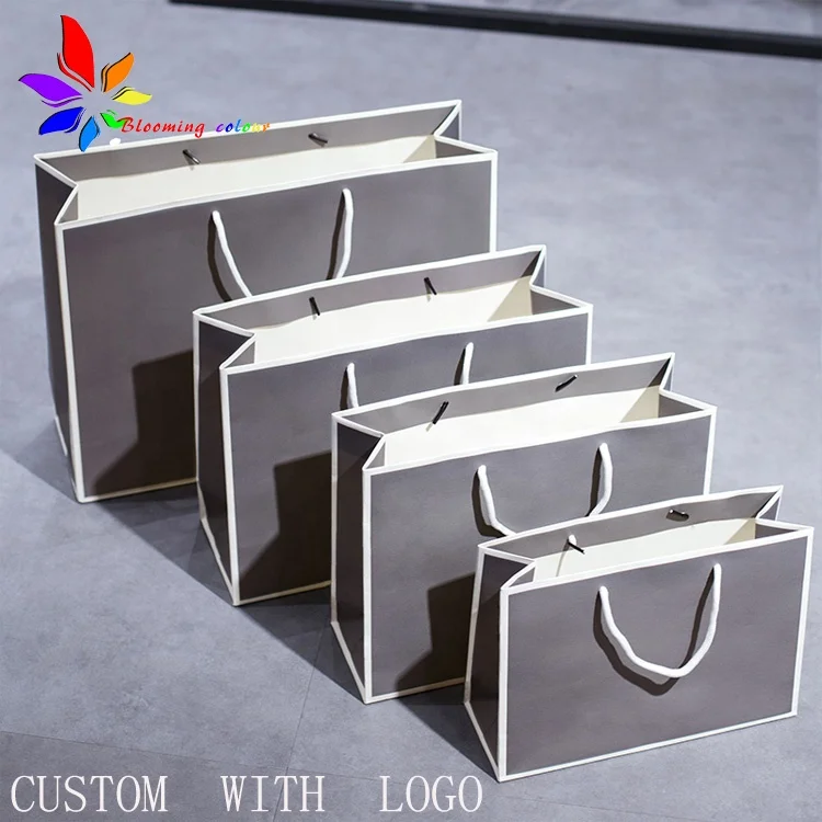 China Supplier Factory biodegradable black kraft packaging paper bag custom with handle and logo