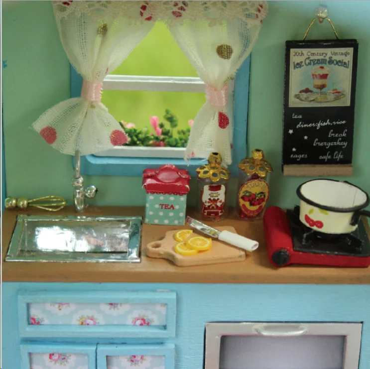 
Wooden dollhouse kids furniture DIY handmade Miniature dollhouse TYM1016 