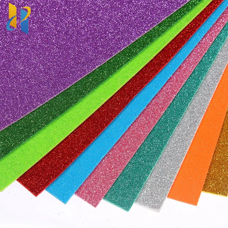 Paper A4 High Quality EVA Foam Glitter Paper Customized  Colorful Glitter EVA Foam Sheet Shiny