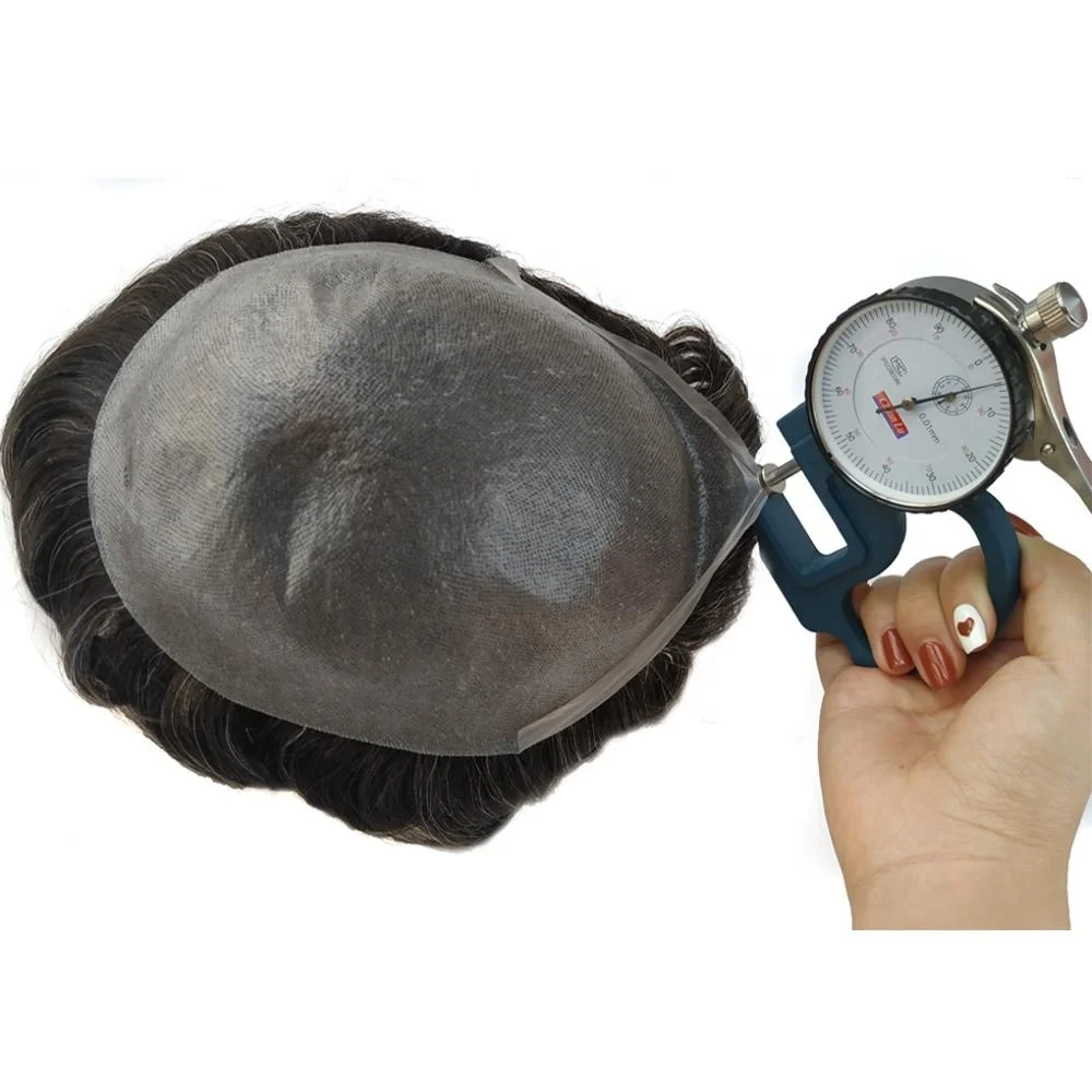 
Super Thin Skin 0.02-0.03mm Type 2 durable base 100% Real Human Hair Men Toupee Cheap Stock Piece for Men 
