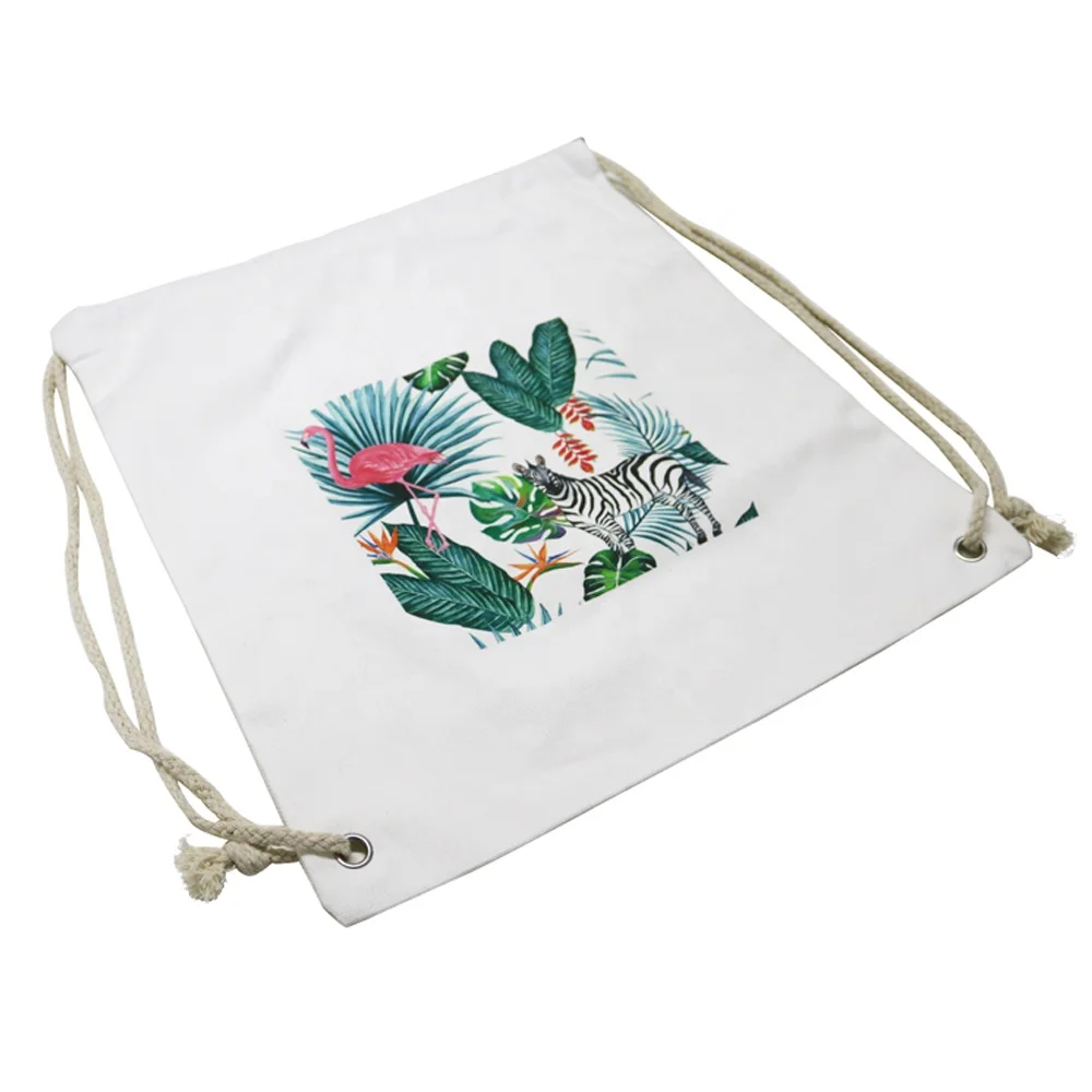 Good Price Printed Storage Sacks Packing Pouches Drawstring Bags for Travel Canvas Organic Cotton Accept Customized Logo CN;ZHE