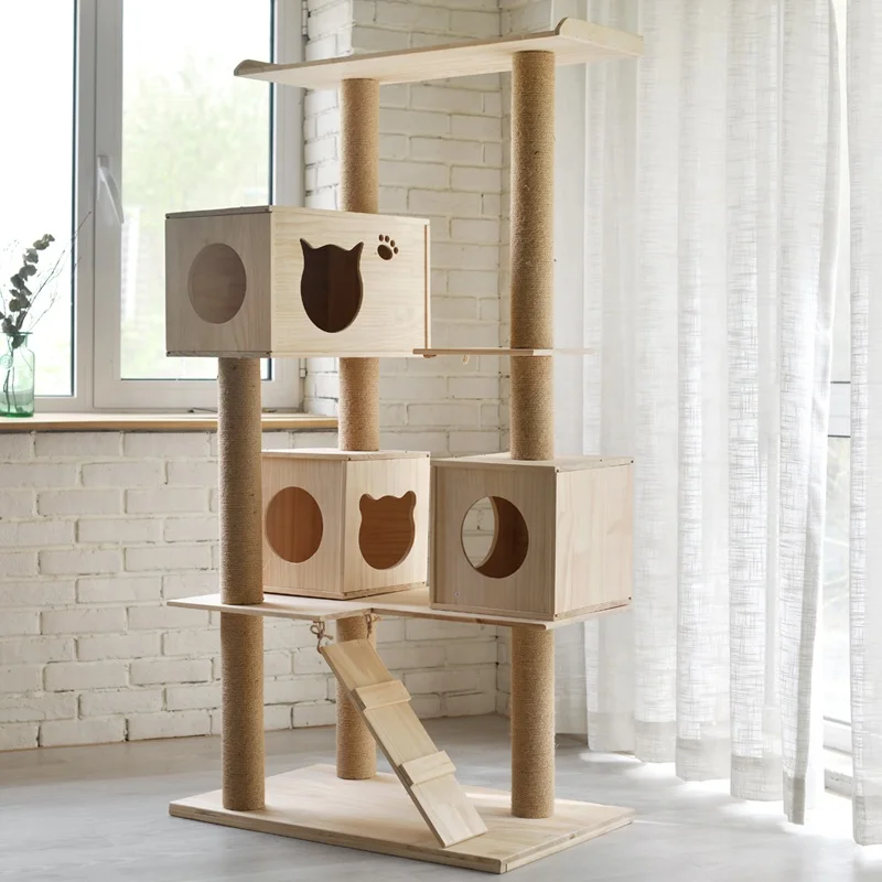 
Manufacturer supply wooden cat tree for large cats 