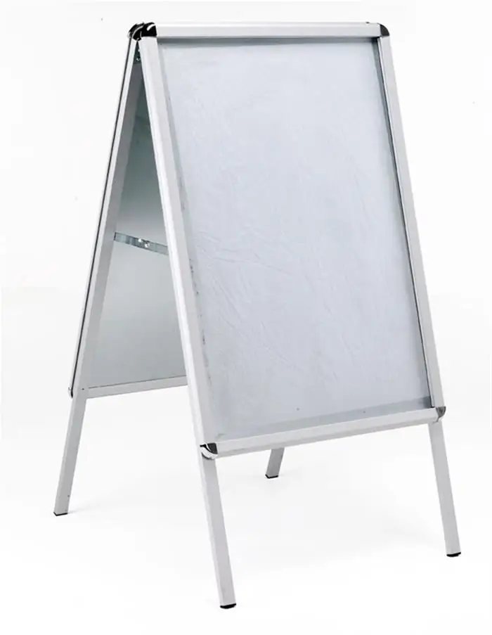 Outdoor aluminum snap frame A board pavement sign , aluminum a board poster stand, Double Side A Frame