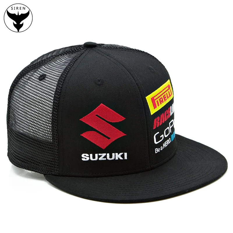 Guangzhou OEM ODM Hat Factory Wholesale Custom Embroidered Logo Flat Brim Mesh Cap Trucker Hats