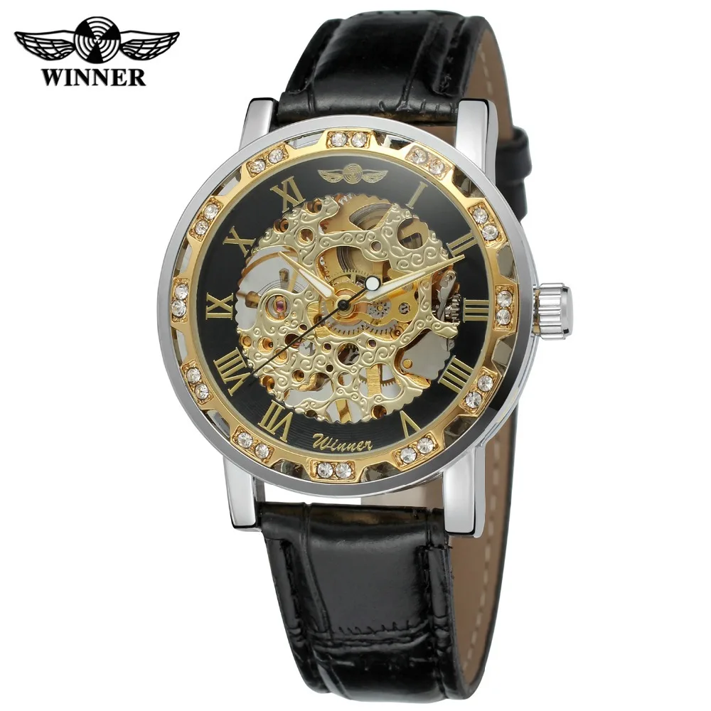 
Newest Diamond Dial Men Design Winner Mechanical Watches 