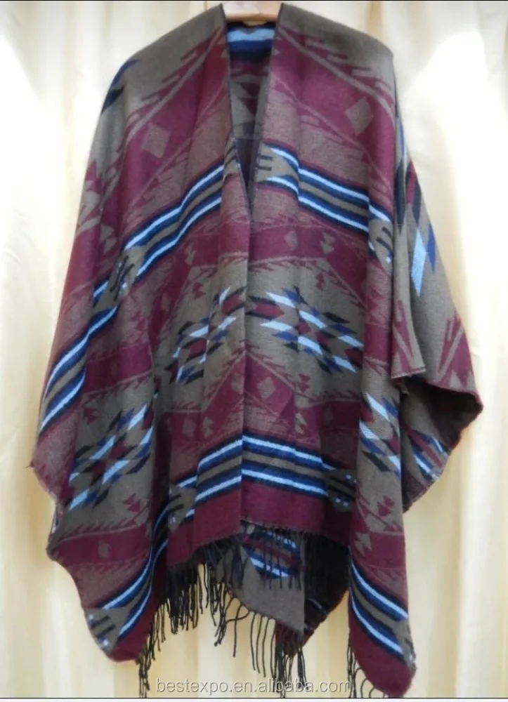 
wholesale women traditional ruana wraps tassel kashmir blanket dubai fringe wool shawl 