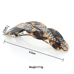 Fancy hair ornaments ladies acetate color mixed bowknot french barrette hair clips with rhinestone decorative barrette for women