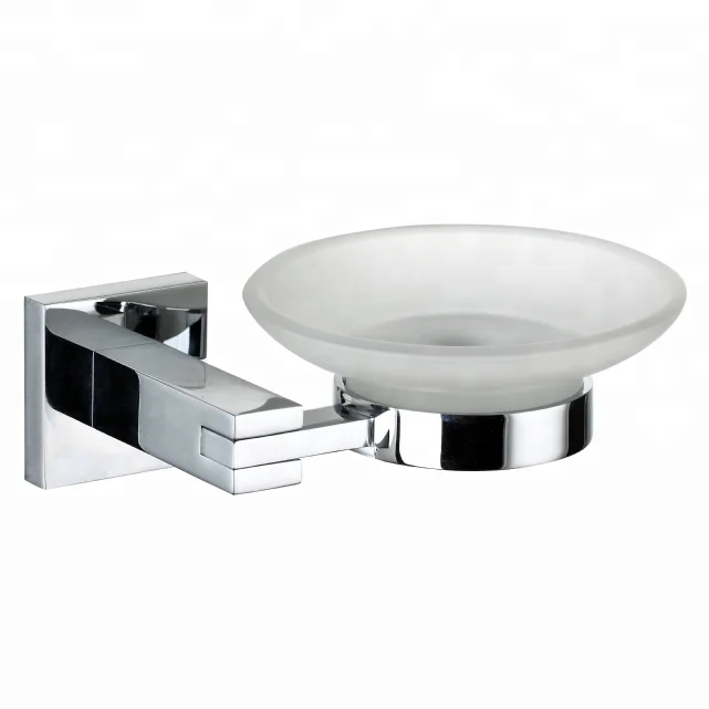 
OEM/ODM Ningbo Factory High Quality wholesale bathroom accessory Wall Mounting glass soap dish cup holder 