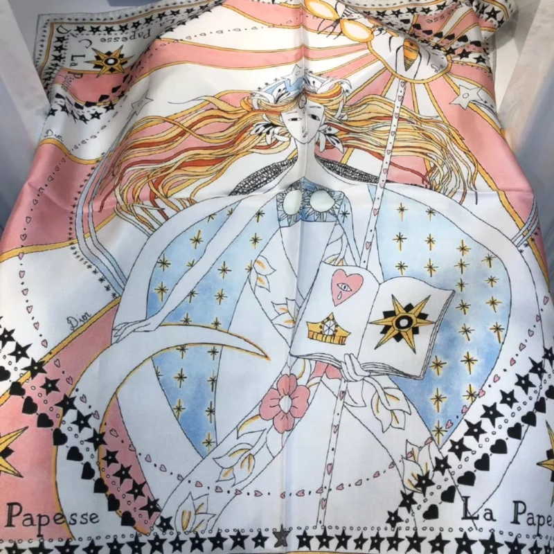 OEM custom design printed heavy fabric 18MM silk twill scarf silk square scarves hand roll-hemmed