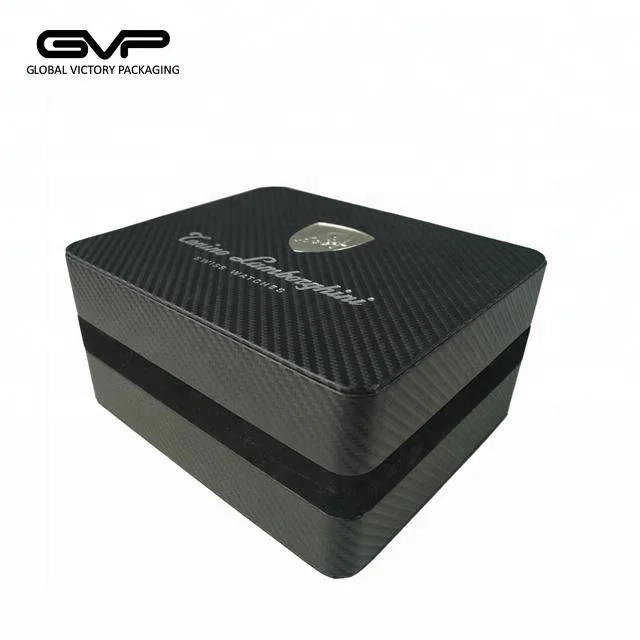 Деревянная коробка для наручных часов из углеродного волокна с логотипом на заказ оптом