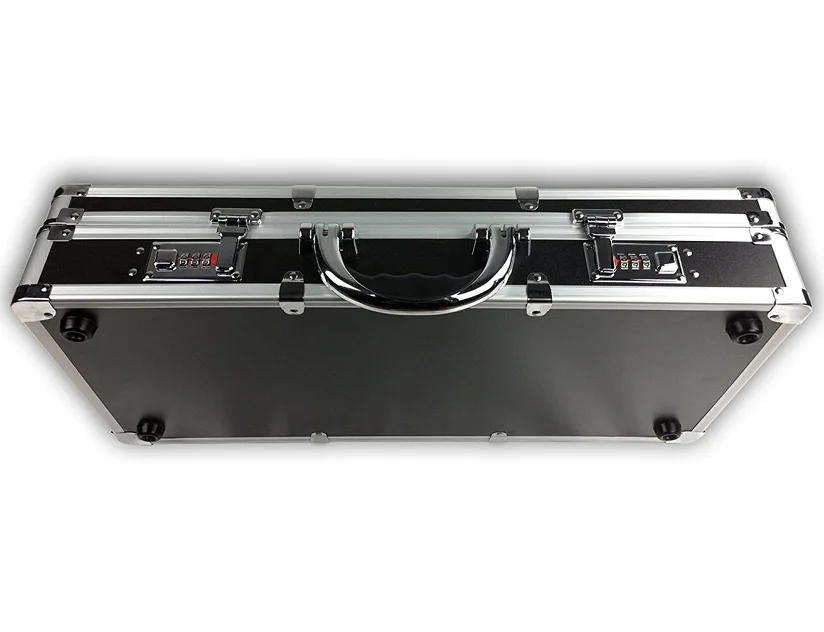 Aluminum barber box L22 x W4 x H10.75 inches silver color, aluminum barber tool carryinng case