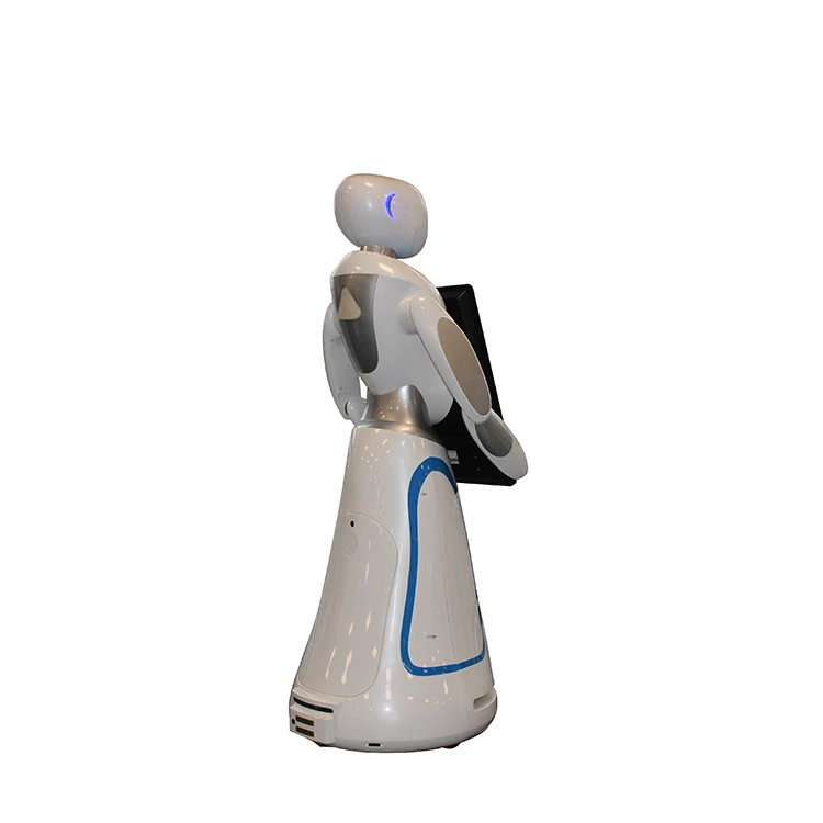 
Artificial intelligent speaking room service robot in home bank 