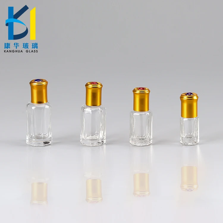 
Wholesale Perfume Clear Octagon Attar Glass Essential Oil 3ml 6ml 12 ml Roll On Bottle 10ml 