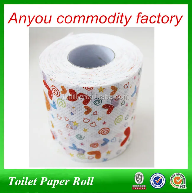 Wholesale Cartoon small heart printed virgin wood pulp custom printed toilet paper roll