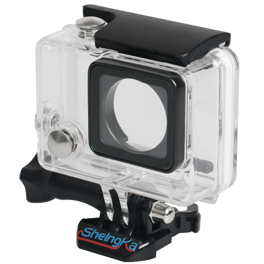 JingYing high quality transparent action camera waterproof go pro 3 4 housing for gopros 3 4