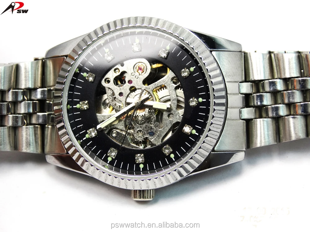 2019 Fashion transparent automatic watch men watches