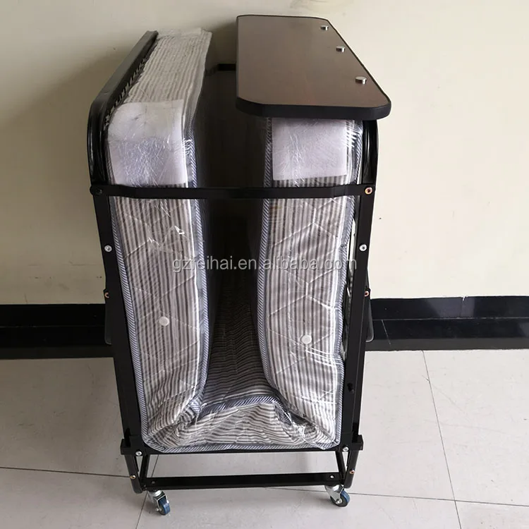 
Guest bed folding bed metal frame with spring mattress 