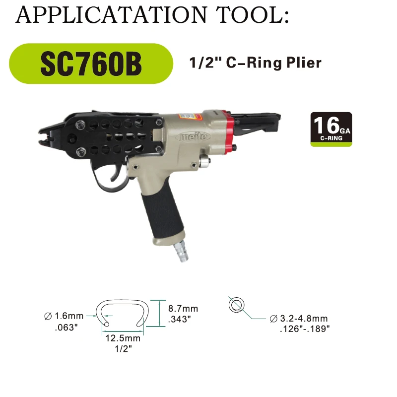 meite fastener edge clip SC-6 c ring staples sc760 c ring gun Galvanized hog Nail Hog ring plier