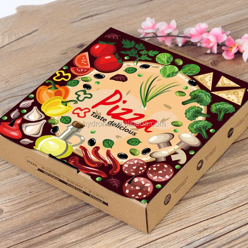 Big Factory Customized Corrugated Pizza Box with logo printing 16 inches for wholesale
