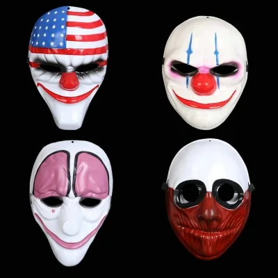 Оптовая продажа, маска для Хэллоуина Payday 2, пластиковая маска с узором в виде американского флага, маска клоуна, маска для Хэллоуина