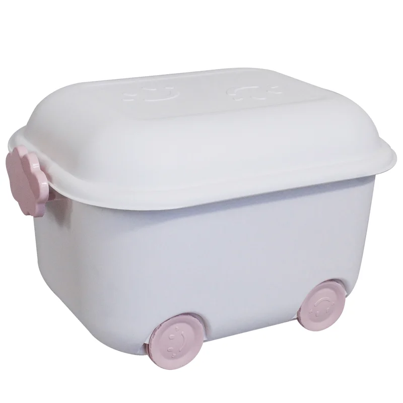 promotional clothes cartoon design plastic storage box with lid , toy storage bin
