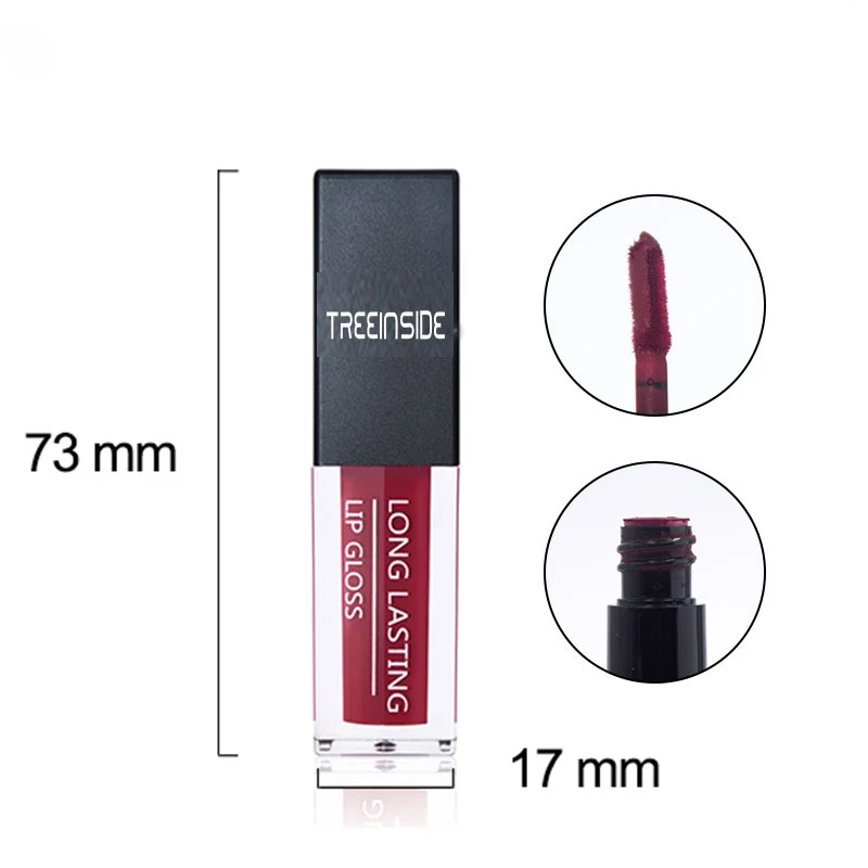 
OEM Wholesale Private Label Clear Tube Matte liquid Lipstick Non-sticking Long-lasting Lip Glossy 
